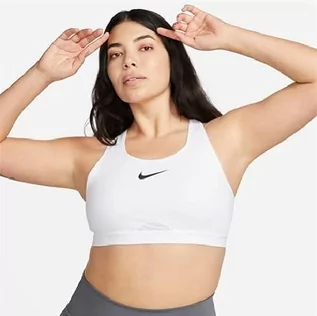 Biustonosze - Nike Damski biustonosz sportowy W Nk Df Swsh Hs Bra, biały/biały/czarny, XXL - grafika 1