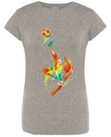 Koszulki i topy damskie - Modny T-Shirt Kolorowy nadruk Piłkarz R.XXL - miniaturka - grafika 1