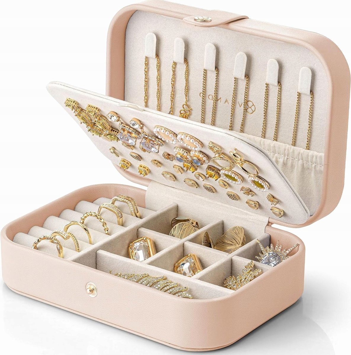 SZKATUŁKA NA BIŻUTERIĘ PODRÓŻNA 18X12X5CM ETUI ORGANIZER NA KOLCZYKI