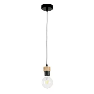 Britop lampa wisząca 1 punktowa CLARTE Metal czarny drewno dąb olejowany 3271104 3271104 - Lampy sufitowe - miniaturka - grafika 1