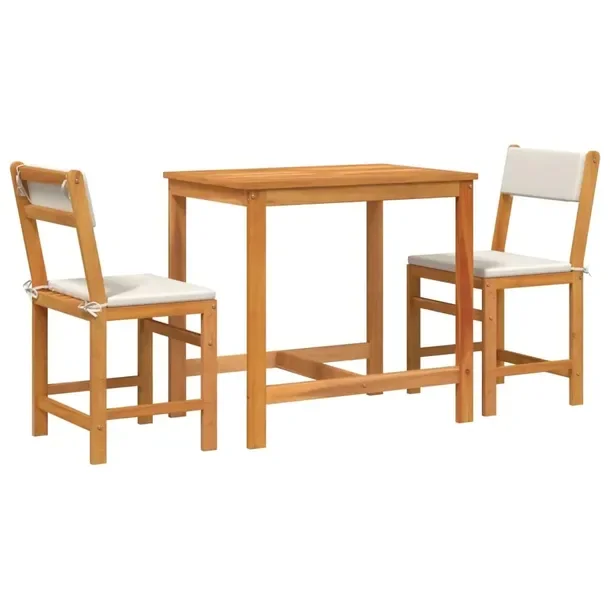 Zestaw Mebli Ogrodowych z Litego Drewna Akacjowego, Stół 80x55x75 cm, Krz