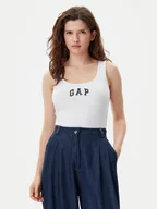 Koszulki i topy damskie - Gap Top 585421-01 Biały Slim Fit - miniaturka - grafika 1