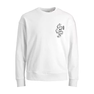 JACK & JONES Męska bluza JJINK Sweat Crew Neck Sweatshirt, biały, L, biały, L - Bluzy męskie - miniaturka - grafika 1