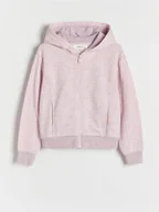Bluzy dla dziewczynek - Reserved - Bluza z kapturem - różowy - miniaturka - grafika 1