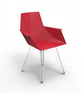 Krzesło Faz czerwony połysk z podłokietnikiem VONDOM - Krzesła - miniaturka - grafika 1