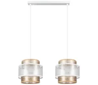 Lampy sufitowe - Żyrandol na lince GABI 2xE27/60W/230V złoty/biały - miniaturka - grafika 1