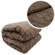 Koce - KOC WIKINGA PLED SKANDYNAWSKI STYL GRUBY NARZUTA DWUSTRONNA ARIES 150x200 C. BEŻ - miniaturka - grafika 1