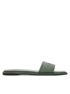Calvin Klein Klapki Flat Slide He HW0HW01989 Zielony - Klapki i japonki damskie - miniaturka - grafika 1