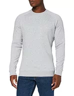 Swetry męskie - Build Your Brand Męska bluza z rękawami raglanowymi Raglan Sweat Crewneck, sweter męski dostępny w 3 kolorach, rozmiary S - 5XL, szary (Heather Grey), XXL - miniaturka - grafika 1