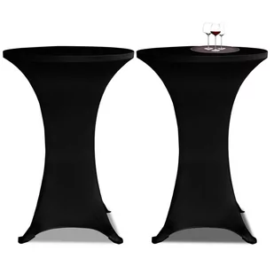 vidaXL Obrus na stół barowy 70 cm czarny rozciągany 2 szt - Obrusy i serwetki - miniaturka - grafika 1