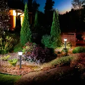 Lampy ogrodowe - Fabas Luce Słupek oświetleniowy Lena, możliwość ściemniania, czarny - miniaturka - grafika 1