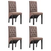 Krzesła - vidaXL Krzesła do jadalni, 4 szt., brązowe, tapicerowane tkaniną - miniaturka - grafika 1