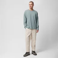 Spodnie sportowe męskie - Męskie spodnie casual Outhorn OTHWSS24TTROM632 - kremowe - miniaturka - grafika 1