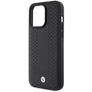 Etui BMW Leather Diamond Pattern na iPhone 15 Pro Max - czarne - Etui i futerały do telefonów - miniaturka - grafika 3