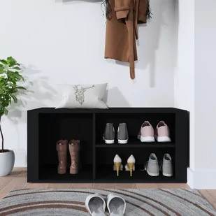 Lumarko Szafka na buty, czarna, 100x35x45 cm, materiał drewnopochodny - Szafki na buty - miniaturka - grafika 4