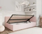 Łóżka dla dzieci i młodzieży - Łóżko młodzieżowe EDDY z pojemnikiem - 120x200 - TRINITY - Pudrowy róż - miniaturka - grafika 1