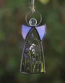 Pamiątka Chrztu Świętego - Anioł z suszonymi niezapominajkami - miniaturka - grafika 1