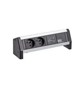 Gniazdka elektryczne - BACHMANN DESK 2xUTE 1xŁadowarka USB GST18 czarny - miniaturka - grafika 1