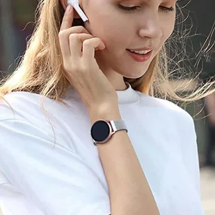 Bransoleta Uniwersalna Alogy Milanese Magnetic Strap Pasek z magnesem do smartwatcha 22mm Srebrny - Akcesoria do smartwatchy - miniaturka - grafika 10