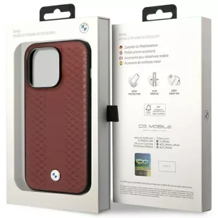 Etui na telefon BMW BMHMP14L22RFGR do Apple iPhone 14 Pro 6,1" burgundowy/burgundy Leather Diamond Pattern MagSafe - Etui i futerały do telefonów - miniaturka - grafika 8