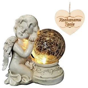 ANIOŁ STRÓŻ ZNICZ Z KULĄ SOLARNY DO OGRODU LUB NA GRÓB DLA TATY - Lampiony i znicze - miniaturka - grafika 1