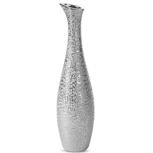 Wazon EUROFIRANY Riso 10 x 41 cm Srebrny - Wazony i flakony - miniaturka - grafika 1