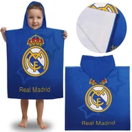 Okrycia kąpielowe dla dzieci - Real Madryt Dziecięcy ręcznik na basen, SZYBKOSCHNĄCE poncho z kapturem dla dzieci 55x110 cm OEKO-TEX - miniaturka - grafika 1
