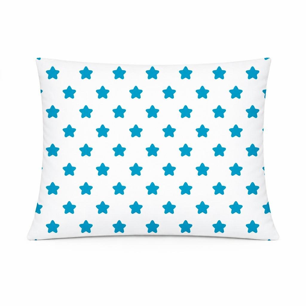 Poszewka bawełniana 50x60 biała w niebieskie gwiazdki, dziecięcy nowoczesny - COTTON HOME KIDS