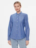 Koszule damskie - Tommy Hilfiger Koszula Baseball Stripe Regular Shirt WW0WW41155 Niebieski Regular Fit - miniaturka - grafika 1