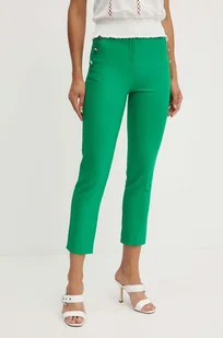 Morgan spodnie PRATY damskie kolor zielony fason cygaretki high waist PRATY - Spodnie damskie - miniaturka - grafika 1