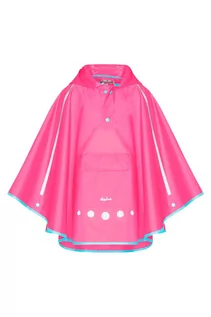 Kurtki i płaszcze dla dziewczynek - Poncho przeciwdeszczowe składane do torebki różowe - grafika 1