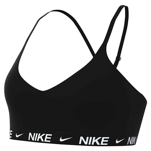 Nike Damski biustonosz sportowy Dri-Fit Indy Light Support Bra, Black/Black/White, FD1062-011, 2XL