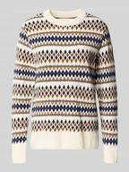 Swetry damskie - Sweter z dzianiny z prążkowanymi wykończeniami model ‘FAIRISLE’ - miniaturka - grafika 1