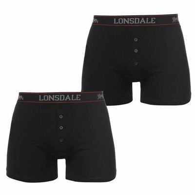 Lonsdale 2 sztuki, bokserki męskie, czarne, Rozmiar XS