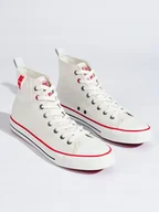 Trampki męskie - Wysokie trampki męskie białe BIG STAR JJ174066 41 - miniaturka - grafika 1