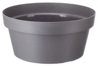 Donice - Misa plastikowa na kwiaty donica doniczka okrągła osłonka MELROSE średnica 35 cm tworzywo sztuczne szary matowy - miniaturka - grafika 1