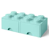 Pojemniki na zabawki - Lego POLTOP POLTOP Pojemnik z szufladkami Brick 8 bladoniebieski - miniaturka - grafika 1
