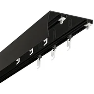 Karnisze - Szyna DECASTYL Sufitowa podwójna z agrafkami 400 cm Czarny - miniaturka - grafika 1