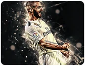 Podkładki pod mysz - PODKŁADKA POD MYSZKĘ KARIM BENZEMA + IMIĘ 23x19CM DO LAPTOPA - miniaturka - grafika 1