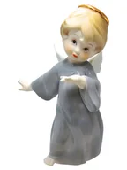 Figurki dekoracyjne - Figurka Aniołek porcelana szary 19cm 2497D - miniaturka - grafika 1