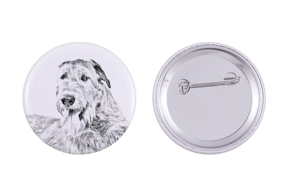 Wilczarz irlandzki, Irish wolfhound - przypinka z twoim psem, dodaj własne foto, marka Art-Dog
