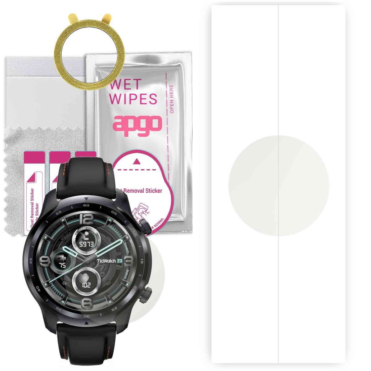 1x Folia hydrożelowa MATOWA do Mobvoi TicWatch Pro 3 - apgo Smartwatch Hydrogel MATTE Protection Ochrona na ekran smartwatcha