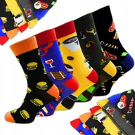 Skarpetki męskie - SKARPETKI MĘSKIE DŁUGIE KOLOROWE SKARPETY ŚMIESZNE WZORY ZESTAW 5 PAR 39-42 - miniaturka - grafika 1