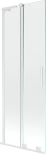 Mexen Velar L parawan nawannowy 2-skrzydłowy rozsuwany 70 x 150 cm, transparent, biały - 896-070-003-01-20 - Parawany nawannowe - miniaturka - grafika 1