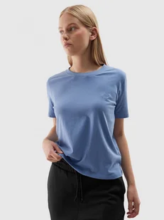 Damski t-shirt basic 4F 4FWAW24TTSHF1650 - niebieski - Koszulki sportowe damskie - miniaturka - grafika 1