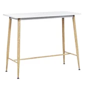 Ławy i stoliki kawowe - Beliani Stół barowy 90 x 50 cm biały z jasnym drewnem CHAVES - miniaturka - grafika 1