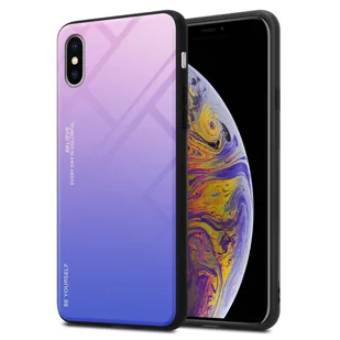 Pokrowiec Do Apple iPhone XS MAX Etui w RÓŻOWO - NIEBIESKI TPU Obudowa Case Cover Plecki Ochronny Cadorabo - Etui i futerały do telefonów - miniaturka - grafika 1