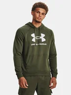 Bluzy męskie - Bluza męska bawełniana kangurka z logo Under Armour 1379758-390 Zielony - miniaturka - grafika 1