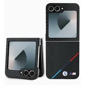 Etui i futerały do telefonów - BMW BMHCZF623PUDTK Z Flip6 F741 czarny/black hardcase Carbon Tricolor - miniaturka - grafika 1