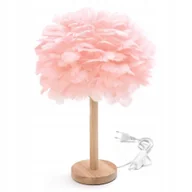 Lampy stojące - Lampka nocna z piórami Art Deco elegancka lampa stołowa glamour pióra LED - miniaturka - grafika 1